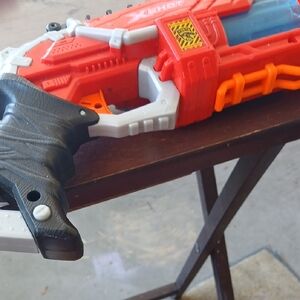 Nerf Red and Orange Foam Dart Blaster with Black Grip